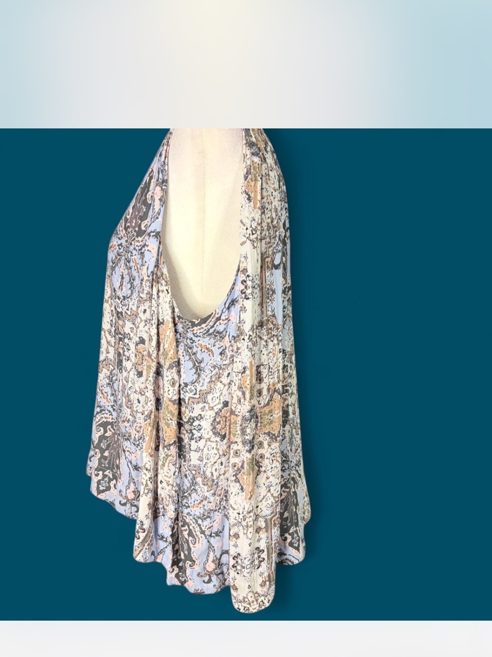 Free People Boho Medallion Print Sleeveless V Neck Blouse Medium